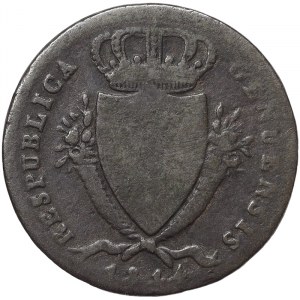 Italian States, Genoa, Genoese Republic (1814), 2 Soldi 1814, Genoa