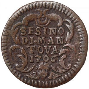 Italian States, Mantova, Ferdinando Carlo Gonzaga (1669-1707), Sesino 1706, Mantova