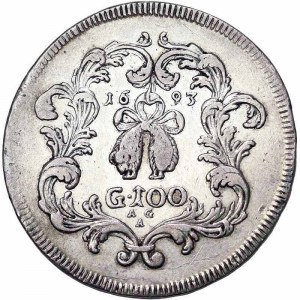 Italian States, Naples, Carlo II (1665-1700), 100 Grana 1693, Naples