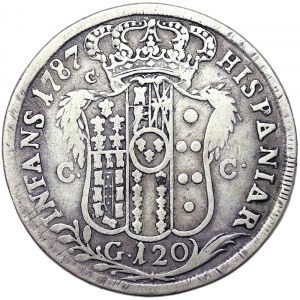 Italian States, Naples, Ferdinando IV of Borbone 1st Period (1759-1799), Piastra da 120 Grana 1787, Naples