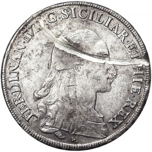 Talianske štáty, Neapol, Ferdinando IV. z Borbone 1. obdobie (1759-1799), Piastra da 120 Grana 1790, Neapol