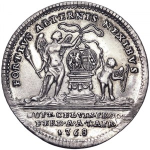 Italienische Staaten, Neapel, Ferdinando IV von Borbone 1. Periode (1759-1799), Carlino o Medaille 1768