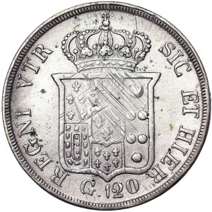 Italské státy, Neapol, Ferdinando II Borbone (1830-1859), Piastra da 120 Grana 1834, Neapol