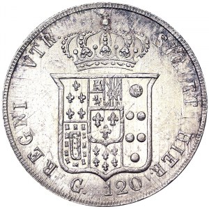 Talianske štáty, Neapol, Ferdinando II Borbone (1830-1859), Piastra da 120 Grana 1856, Neapol