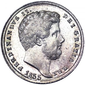 Italian States, Naples, Ferdinando II of Borbone (1830-1859), 20 Grana 1855, Naples