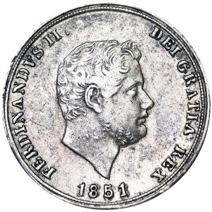 Stati italiani, Napoli, Ferdinando II di Borbone (1830-1859), 10 Grana 1851, Napoli