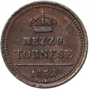 Stati italiani, Napoli, Ferdinando II di Borbone (1830-1859), 1/2 Tornese 1832, Napoli