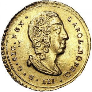 Italienische Staaten, Palermo, Carlo III von Borbone (1734-1759), Oncia 1735, Palermo