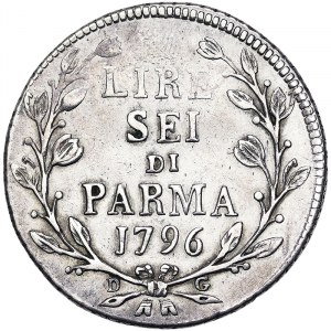 Italian States, Parma, Ferdinando of Borbone (1765-1802), 6 Lire 1796, Parma