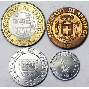 États italiens, Principauté de Seborga, lot de 4 pièces.