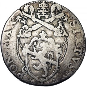 Stati italiani, Roma (Stato Pontificio), Sisto V (1585-1590), Testone 1588, Roma