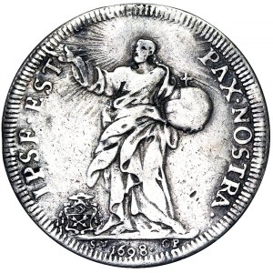 États italiens, Rome (État pontifical), Innocenzo XII (1691-1700), Testone 1698, Rome