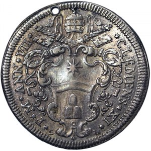 Talianske štáty, Rím (pápežský štát), Clemente XI (1700-1721), Testone 1707, Rím