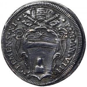 Italské státy, Řím (Papežský stát), Clemente XI (1700-1721), Testone 1708, Řím