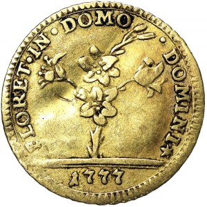États italiens, Rome (État pontifical), Pie VI (1775-1799), 1/2 Doppia 1777, Rome