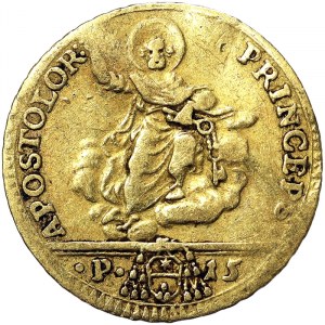 Italienische Staaten, Rom (Kirchenstaat), Pio VI (1775-1799), 1/2 Doppia 1777, Rom