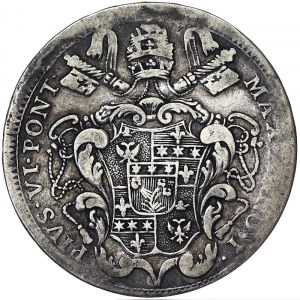 États italiens, Rome (État pontifical), Pie VI (1775-1799), 1/2 Scudo 1775, Rome