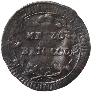 Italian States, Rome (Papal State), First Roman Republic (1798-1799), 1/2 Baiocco 1798, Rome