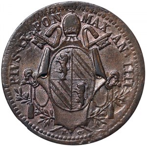 Państwa włoskie, Rzym (państwo papieskie), Pio IX (1849-1866), 1/2 Baiocco 1849, Rzym