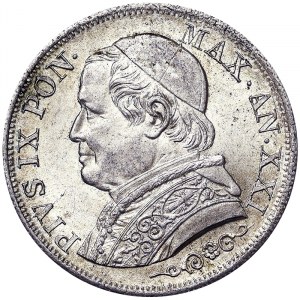 Talianske štáty, Rím (pápežský štát), Pio IX (1866-1870), 1 Lira 1866, Rím