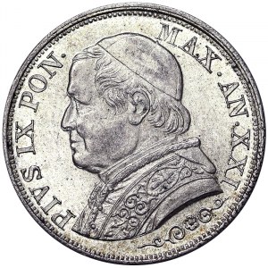 Italienische Staaten, Rom (Kirchenstaat), Pio IX (1866-1870), 1 Lira 1866, Rom