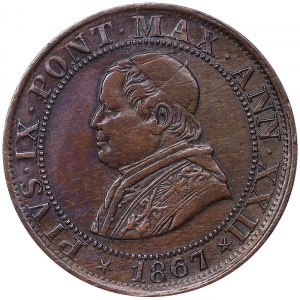 Stati italiani, Roma (Stato Pontificio), Pio IX (1866-1870), 1/2 Soldo 1867, Roma