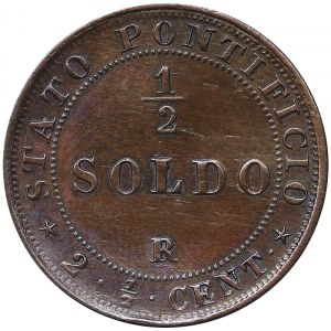 Italian States, Rome (Papal State), Pio IX (1866-1870), 1/2 Soldo 1867, Rome