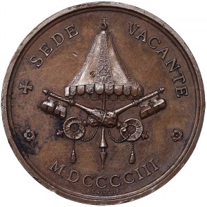 États italiens, Rome (État pontifical), Vacant Siège Chambellan Cardinal Luigi Oreglia (1903), Médaille 1903, Rome