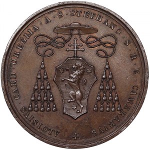 Państwa włoskie, Rzym (Państwo Papieskie), szambelan Stolicy Apostolskiej kardynał Luigi Oreglia (1903), medal 1903, Rzym