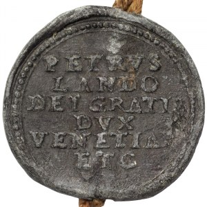 Stati italiani, Venezia, Pietro Lando (1539-1545), Bolla Plumbea con cordone n.d., Venezia
