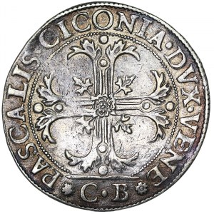 Italské státy, Benátky, Pasquale Cicogna (1585-1595), Scudo della croce da 140 Soldi b.d., Benátky