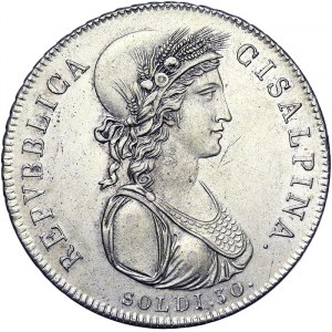 Italie, République cisalpine (1797-1802), 30 Soldi 1800-1801, Milan