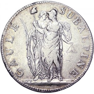 Italy, Subalpine Republic (1800-1802), 5 Franchi 1802, Turin