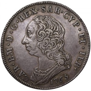 Itálie, Sardinské království (1324-1861), Carlo Emanuele III (1730-1773), Scudo da 6 Lire 1765, Turín