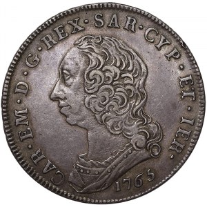 Włochy, Królestwo Sardynii (1324-1861), Carlo Emanuele III (1730-1773), Scudo da 6 Lire 1765, Turyn