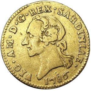 Włochy, Królestwo Sardynii (1324-1861), Vittorio Amedeo III (1773-1796), 1/2 Doppia 1786, Turyn