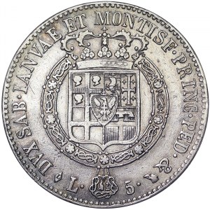 Italie, Royaume de Sardaigne (1324-1861), Vittorio Emanuele I (1802-1821), 5 Lire 1820, Turin