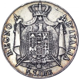 Italien, Königreich Italien, Napoleon I. (1805-1814), 5 Lire 1808, Mailand