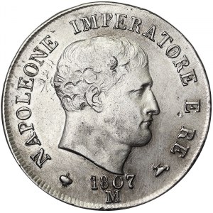Italy, Kingdom of Italy, Napoleon I (1805-1814), 2 Lire 1807, Milan