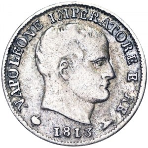 Italie, Royaume d'Italie, Napoléon Ier (1805-1814), 5 Soldi 1813, Milan