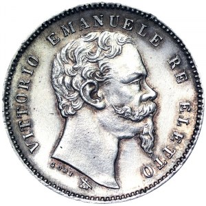Itálie, Italské království, Vittorio Emanuele II Re Eletto Zvolený král (1859-1861), 1 lira 1860, Florencie