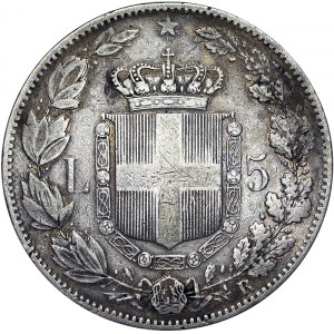 Itálie, Italské království, Umberto I. (1878-1900), 5 lir 1878, Řím