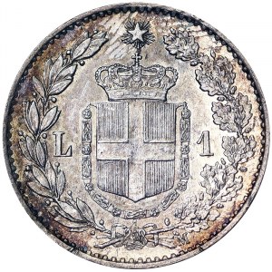 Italie, Royaume d'Italie, Umberto I (1878-1900), 1 Lira 1887, Milan