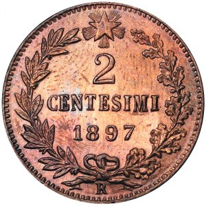 Itálie, Italské království, Umberto I. (1878-1900), 2 Centesimi 1897, Řím