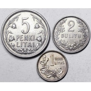 Lituanie, République (1918-date), Lot 3 pièces.