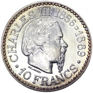 Monaco, Principato, Ranieri III (1949-2005), 10 franchi 1966, Parigi
