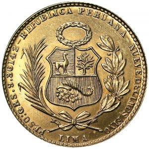 Peru, Republik (ab 1901), 20 Soles De Oro 1967, Lima