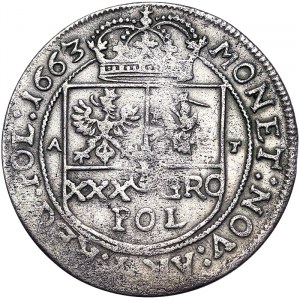 Polen, Königreich, Johann II. Kasimir Wasa (1648-1668), Tymf (30 Gröscher) 1663, Krakau
