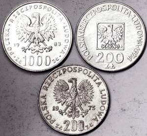 Pologne, République (1945-date), Lot 3 pcs.