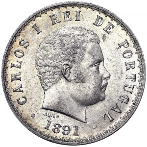 Portugal, Kingdom, Carlos I (1889-1908), 500 Reis 1891